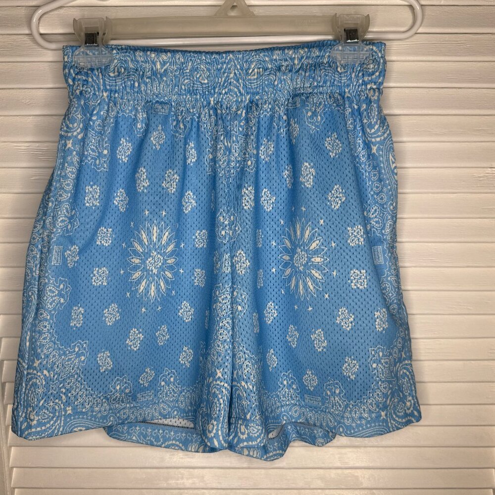 Bravest Studios Bandana Paisley Light Blue Shorts Size Medium